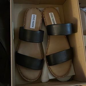 Steve Madden Ivara black leather sandals